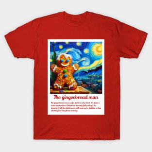 Gingerbread man in starry night T-Shirt